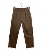 Dickies×green label relaxingディッキーズ×グリーンレーベルリラクシング）の古着「TR 1プリーツ ワイドテーパード パンツ」｜ブラウン