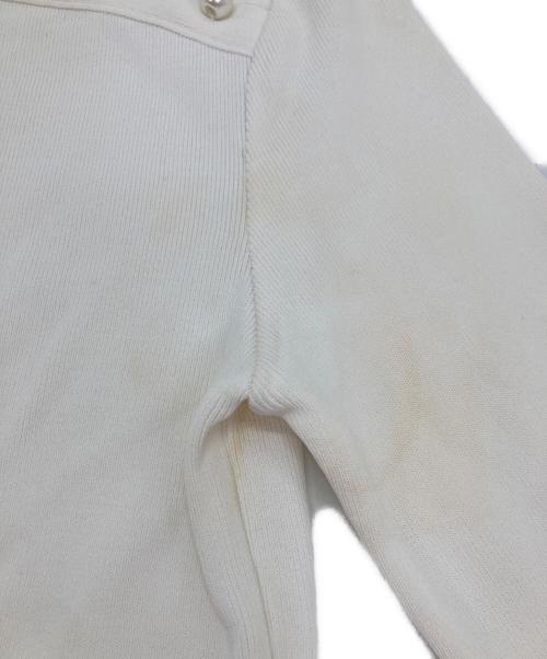 BORDERS at BALCONY（ボーダーズアットバルコニー）BORDERS AT BALCONY (ボーダーズアットバルコニー) PEARL TOP ホワイト サイズ:36の古着・服飾アイテム