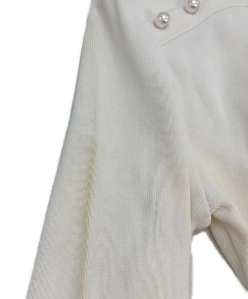 BORDERS at BALCONY（ボーダーズアットバルコニー）BORDERS AT BALCONY (ボーダーズアットバルコニー) PEARL TOP ホワイト サイズ:36の古着・服飾アイテム