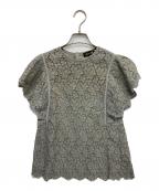 DRAWERドゥロワー）の古着「レースブラウス」｜グレー