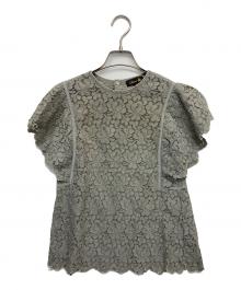 DRAWER（ドゥロワー）の古着「レースブラウス」｜グレー