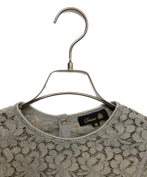 DRAWER（ドゥロワー）DRAWER (ドゥロワー) レースブラウス グレー サイズ:36の古着・服飾アイテム