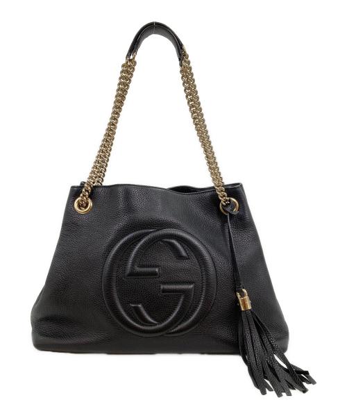 GUCCI（グッチ）GUCCI (グッチ) ソーホー チェーンショルダートートバッグ ブラックの古着・服飾アイテム