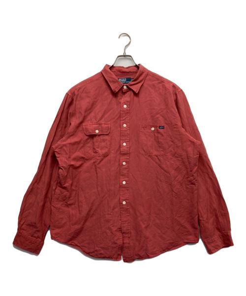 POLO RALPH LAUREN（ポロ・ラルフローレン）POLO RALPH LAUREN (ポロ・ラルフローレン) シルクリネンシャツ レッド サイズ:XXLの古着・服飾アイテム