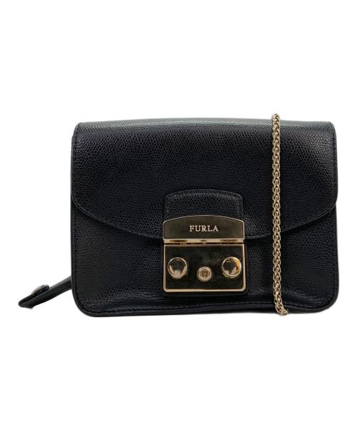 FURLA（フルラ）FURLA (フルラ) メトロポリスショルダーバッグ ブラックの古着・服飾アイテム