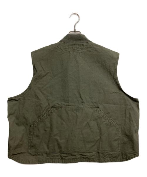 Engineered Garments WORKADAY（エンジニアドガーメンツ ワーカーデイ）Engineered Garments WORKADAY (エンジニアドガーメンツ ワーカーデイ) Utility Vest - Heavy Ripstop カーキ サイズ:XLの古着・服飾アイテム