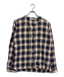 nonnative（ノンネイティブ）の古着「オンブレチェックノーカラーシャツ」｜グレー