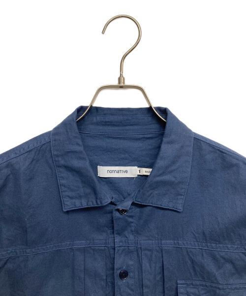 nonnative（ノンネイティブ）nonnative (ノンネイティブ) TRUCKER L/S SHIRT COTTON OXFORD OVERDYED ブルー サイズ:1の古着・服飾アイテム