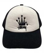 stussyステューシー）の古着「Crown Stock Trucker Cap」｜ブラック