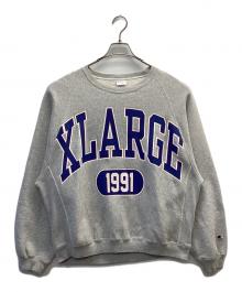 Champion×X-LARGE（チャンピオン×エクストララージ）の古着「復刻ロゴリバースウィーブスウェット」｜グレー