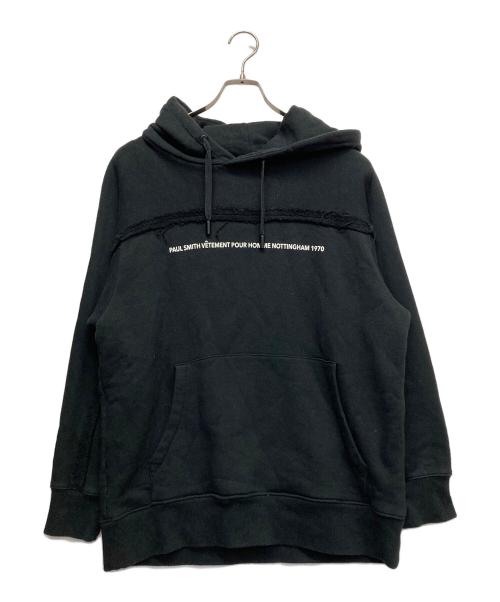 PAUL SMITH（ポールスミス）Paul Smith (ポールスミス) バッグプリントパーカー ブラック サイズ:Lの古着・服飾アイテム