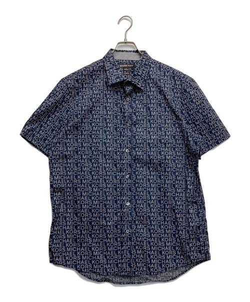 MICHAEL KORS（マイケル・コース）MICHAEL KORS (マイケル・コース) 半袖総柄シャツ ネイビー サイズ:Lの古着・服飾アイテム