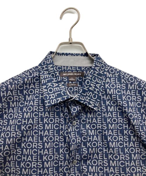 MICHAEL KORS（マイケル・コース）MICHAEL KORS (マイケル・コース) 半袖総柄シャツ ネイビー サイズ:Lの古着・服飾アイテム