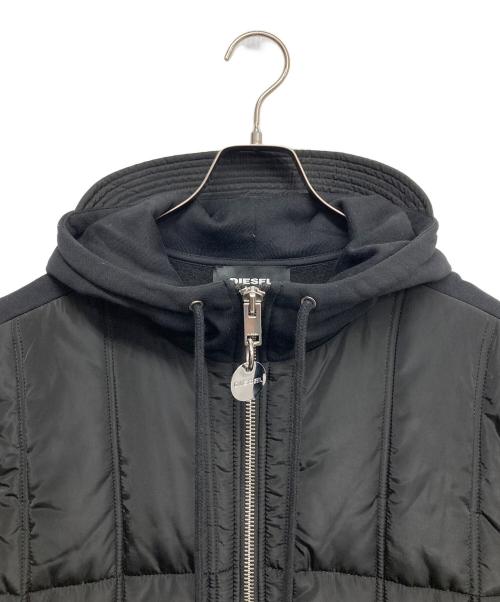 DIESEL（ディーゼル）DIESEL (ディーゼル) 切替フーデッドジャケット ブラック サイズ:Lの古着・服飾アイテム