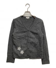 BALENCIAGA（バレンシアガ）の古着「フラワーワッペンカーディガン」｜グレー