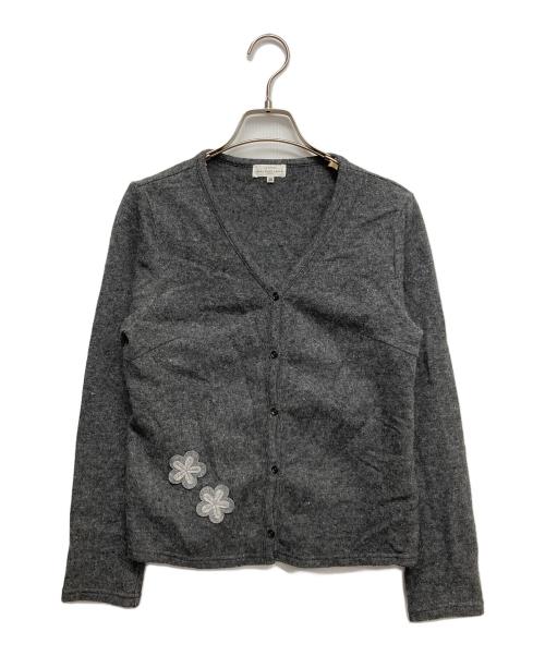 BALENCIAGA（バレンシアガ）BALENCIAGA (バレンシアガ) フラワーワッペンカーディガン グレー サイズ:38の古着・服飾アイテム