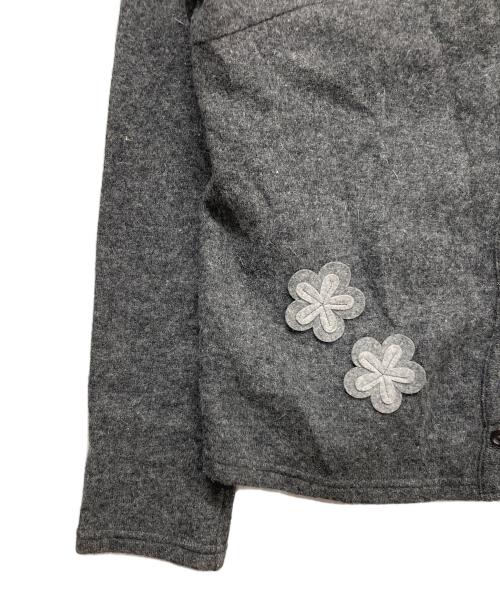 BALENCIAGA（バレンシアガ）BALENCIAGA (バレンシアガ) フラワーワッペンカーディガン グレー サイズ:38の古着・服飾アイテム