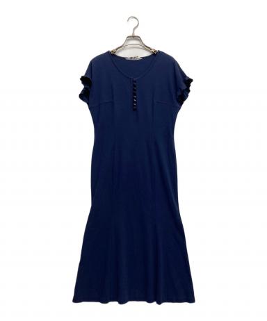 Chloe クロエ フランス製　シルク ワンピース 38 中古・古着通販】Chloe (クロエ) 半袖ワンピース ネイビー サイズ:F