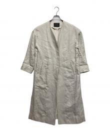 green label relaxing（グリーンレーベルリラクシング）の古着「リネン ノーカラー コート」｜ベージュ