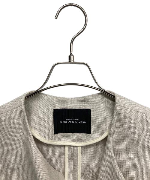 green label relaxing（グリーンレーベルリラクシング）green label relaxing (グリーンレーベルリラクシング) リネン ノーカラー コート ベージュ サイズ:36の古着・服飾アイテム