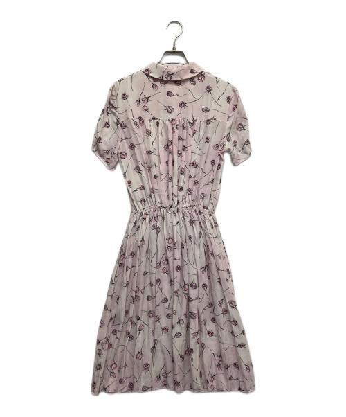 MIU MIU（ミュウミュウ）MIU MIU (ミュウミュウ) フラワープリントブラウスワンピース ピンク サイズ:38の古着・服飾アイテム