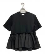 BALLSEYボールジィ）の古着「ジャージコンビ ペプラムプルオーバー」｜ブラック