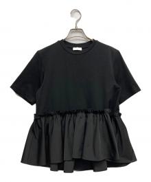 BALLSEY（ボールジィ）の古着「ジャージコンビ ペプラムプルオーバー」｜ブラック