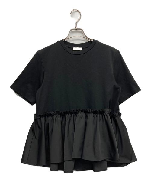 BALLSEY（ボールジィ）BALLSEY (ボールジィ) ジャージコンビ ペプラムプルオーバー ブラック サイズ:36の古着・服飾アイテム