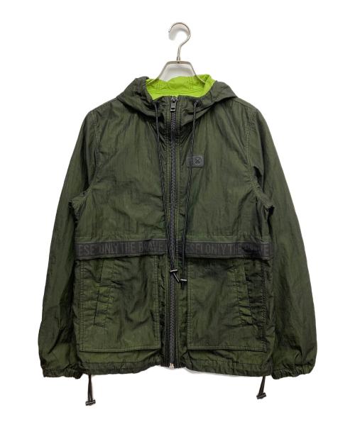 DIESEL（ディーゼル）DIESEL (ディーゼル) フーデッドナイロンジャケット ブラック サイズ:Sの古着・服飾アイテム