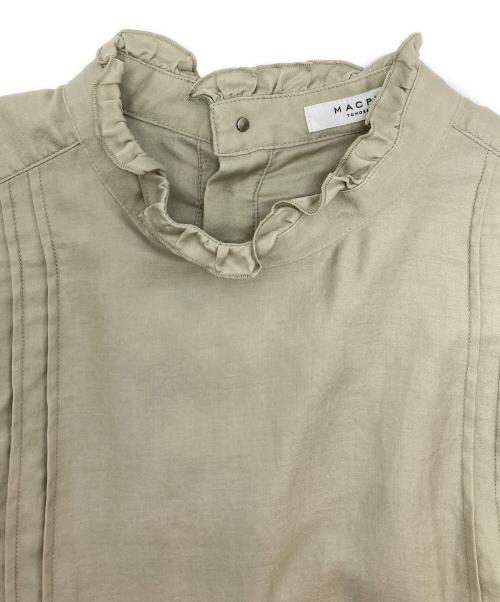 MACPHEE（マカフィー）MACPHEE (マカフィー) スーパーライトモールスキン ピンタックブラウス オリーブ サイズ:36の古着・服飾アイテム