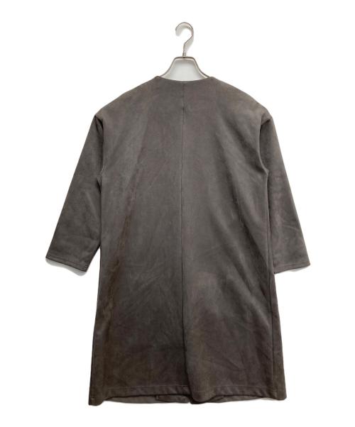 UNTITLED（アンタイトル）UNTITLED (アンタイトル) スウェードタッチノーカラーコート グレー サイズ:Mの古着・服飾アイテム