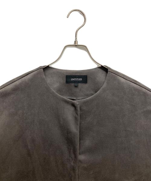 UNTITLED（アンタイトル）UNTITLED (アンタイトル) スウェードタッチノーカラーコート グレー サイズ:Mの古着・服飾アイテム