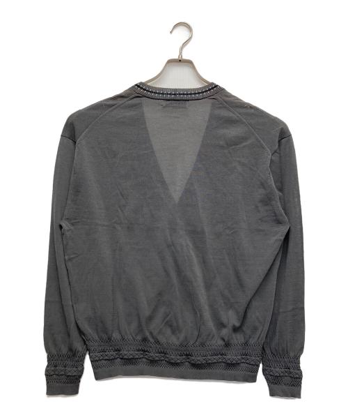 TOMORROW LAND tricot（トゥモローランド トリコ）TOMORROW LAND tricot (トゥモローランド トリコ) コットンナイロンポリウレタン Vネックカーディガン グレー サイズ:Mの古着・服飾アイテム