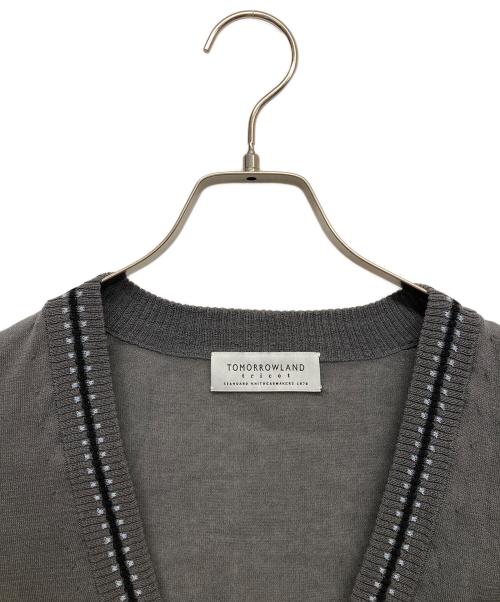 TOMORROW LAND tricot（トゥモローランド トリコ）TOMORROW LAND tricot (トゥモローランド トリコ) コットンナイロンポリウレタン Vネックカーディガン グレー サイズ:Mの古着・服飾アイテム