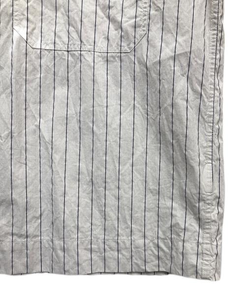 MHL（エムエイチエル）MHL (エムエイチエル) ラミーコットンストライプS/Sシャツ グレー サイズ:Mの古着・服飾アイテム