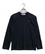 PLAY COMME des GARCONSプレイコムデギャルソン）の古着「ハートワッペンロングスリーブTシャツ」｜ブラック