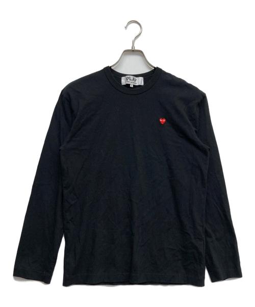 PLAY COMME des GARCONS（プレイコムデギャルソン）PLAY COMME des GARCONS (プレイコムデギャルソン) ハートワッペンロングスリーブTシャツ ブラック サイズ:Lの古着・服飾アイテム