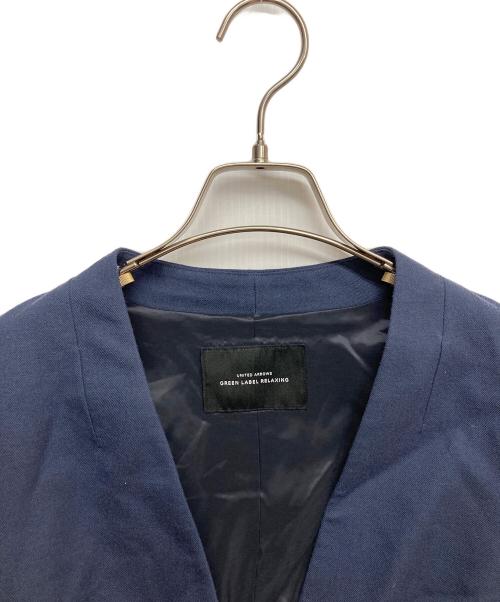 green label relaxing（グリーンレーベルリラクシング）green label relaxing (グリーンレーベルリラクシング) ノーカラージャケット ネイビー サイズ:40の古着・服飾アイテム