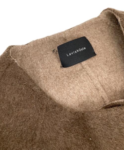 Lavish Gate（ラビッシュゲート）Lavish Gate (ラビッシュゲート) ウールノーカラーコート ブラウン サイズ:無しの古着・服飾アイテム