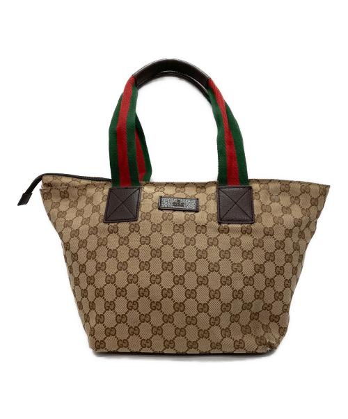 GUCCI（グッチ）GUCCI (グッチ) シェリーライントートバッグ ブラウンの古着・服飾アイテム