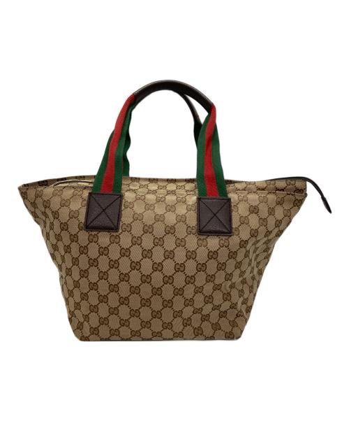 GUCCI（グッチ）GUCCI (グッチ) シェリーライントートバッグ ブラウンの古着・服飾アイテム
