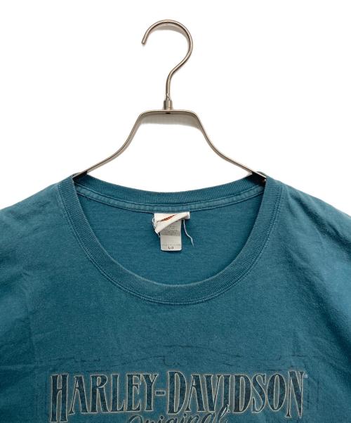 HARLEY-DAVIDSON（ハーレーダビッドソン）HARLEY-DAVIDSON (ハーレーダビッドソン) 両面プリントTシャツ ブルー サイズ:Lの古着・服飾アイテム