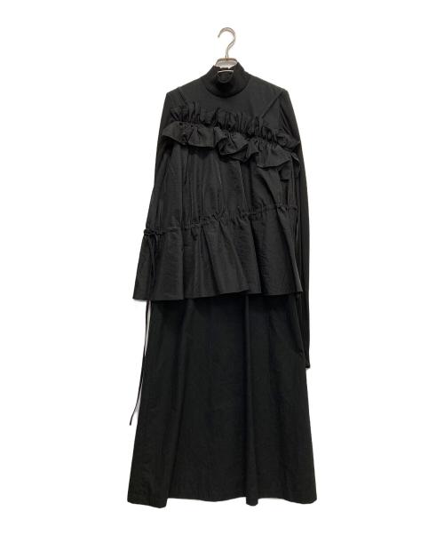 EZUMI（エズミ）EZUMi (エズミ) ドロストギャザーワンピース ブラック サイズ:Sの古着・服飾アイテム
