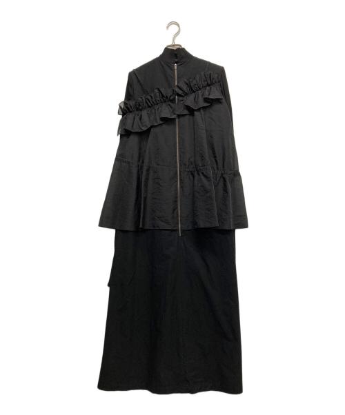 EZUMI（エズミ）EZUMi (エズミ) ドロストギャザーワンピース ブラック サイズ:Sの古着・服飾アイテム