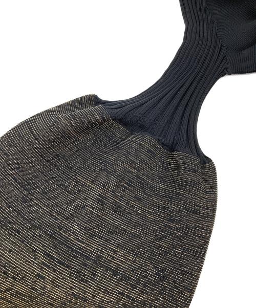 CFCL（シーエフシーエル）CFCL (シーエフシーエル) POTTERY GLITTER MOCKNECK LONG BELL SLEEVE FLARE DRESS ブラック サイズ:1の古着・服飾アイテム