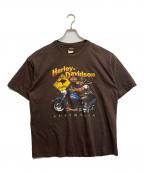 HARLEY-DAVIDSONハーレーダビッドソン）の古着「プリントTシャツ」｜ブラウン