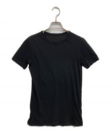 YOHJI YAMAMOTO（ヨウジヤマモト）の古着「HIGH GAUGE COTTON JERSEY ROUND NECK SHORT SLV T」｜ブラック