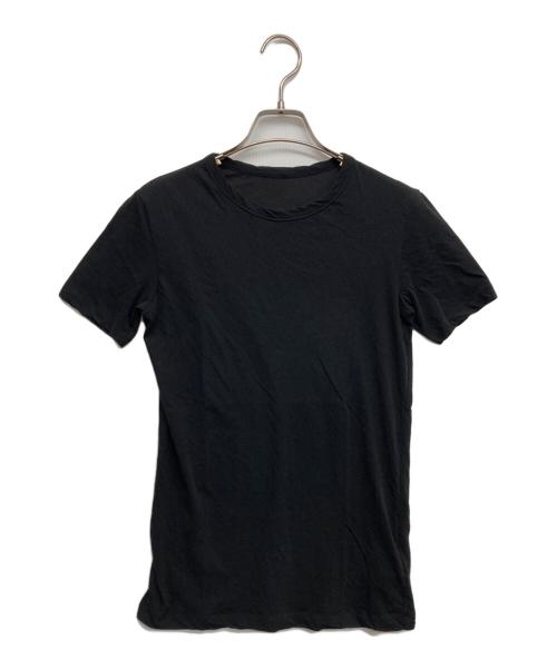 YOHJI YAMAMOTO（ヨウジヤマモト）YOHJI YAMAMOTO (ヨウジヤマモト) HIGH GAUGE COTTON JERSEY ROUND NECK SHORT SLV T ブラック サイズ:2の古着・服飾アイテム