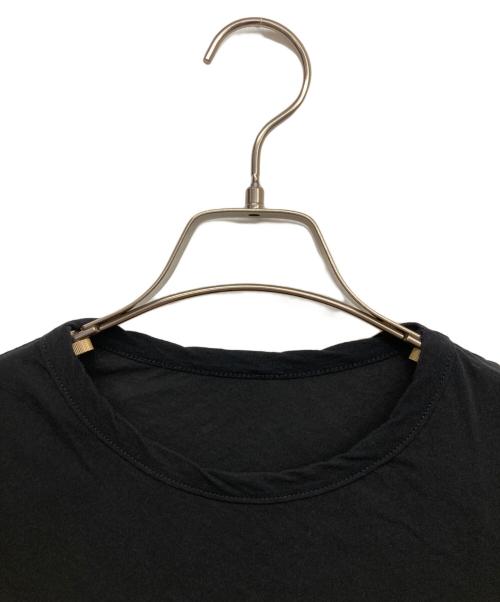 YOHJI YAMAMOTO（ヨウジヤマモト）YOHJI YAMAMOTO (ヨウジヤマモト) HIGH GAUGE COTTON JERSEY ROUND NECK SHORT SLV T ブラック サイズ:2の古着・服飾アイテム