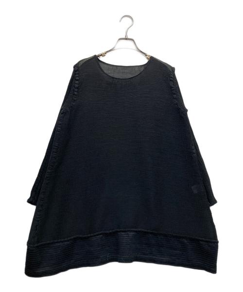 me ISSEY MIYAKE（ミーイッセイ ミヤケ）me ISSEY MIYAKE (ミーイッセイ ミヤケ) チュニックブラウス ブラック サイズ:-の古着・服飾アイテム